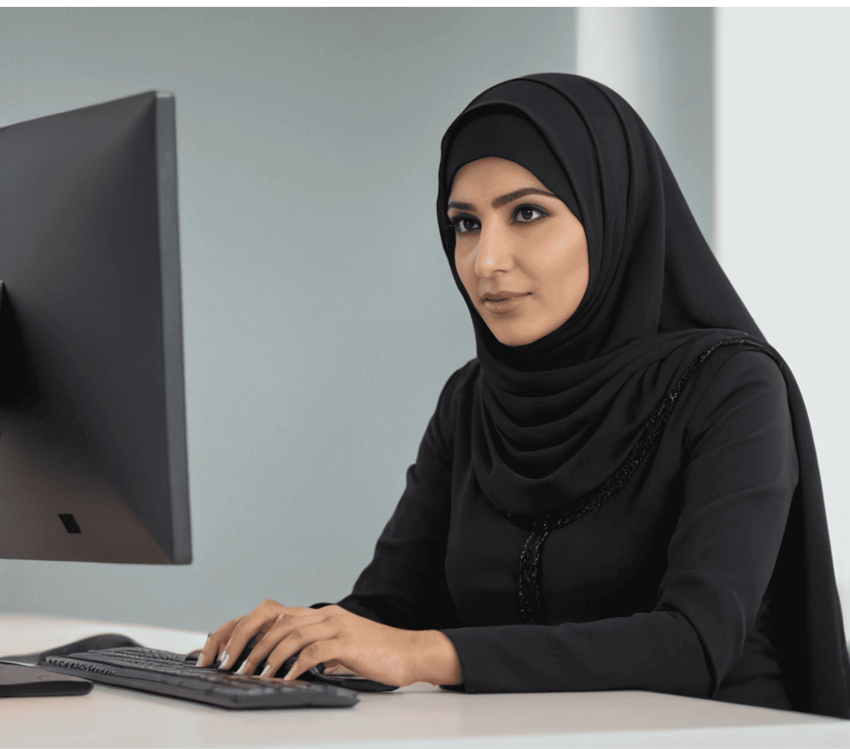 Woman working on PC